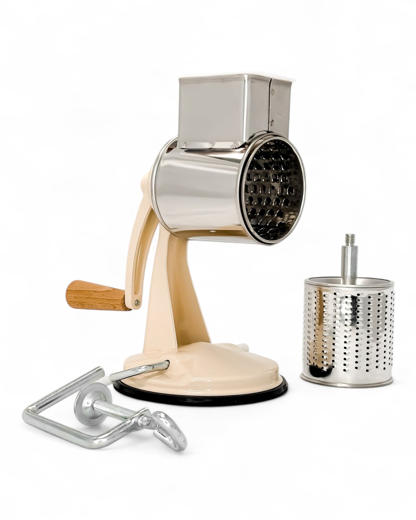 Handreibe in der Farbe beige mit Zubehör